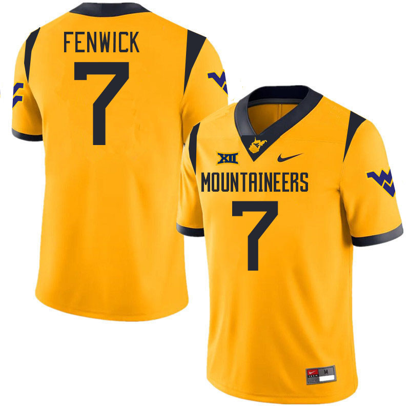 #7 Abe Fenwick West Virginia Mountaineers College 2024 New Uniforms Football Jerseys Stitched Sale-Gold